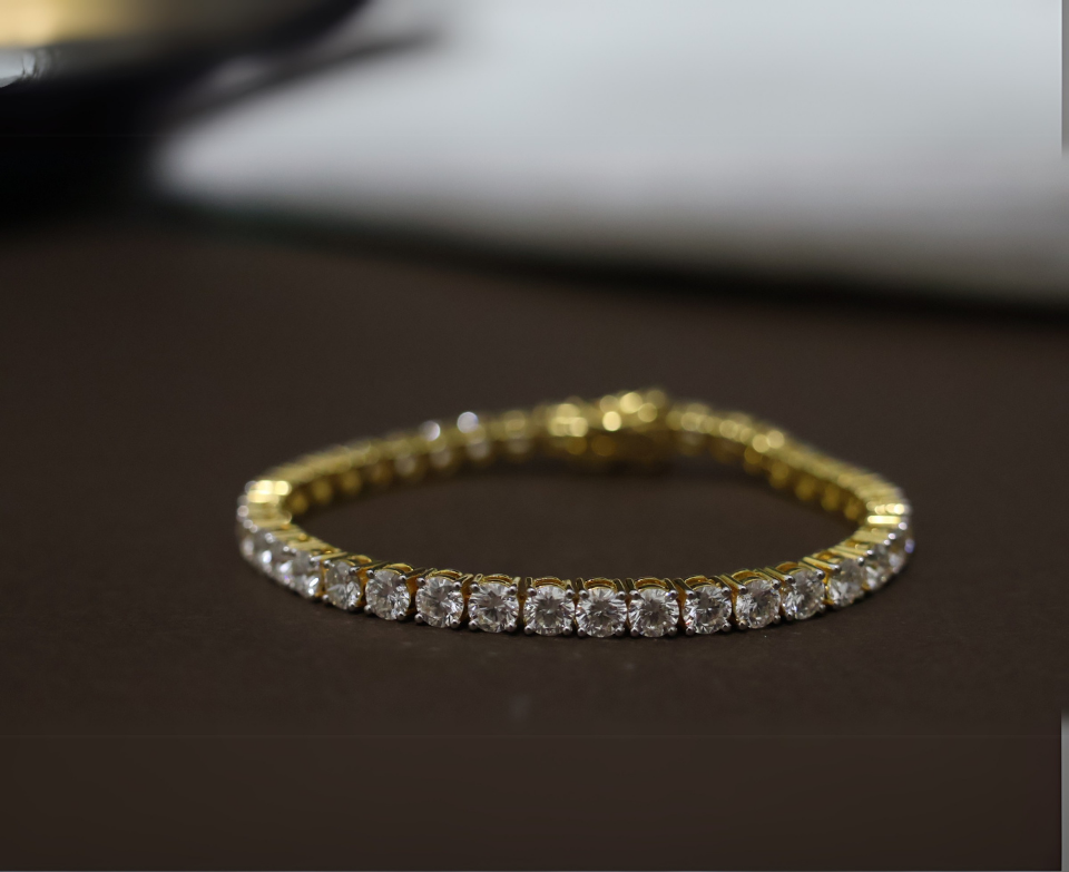 Zaimond 15 Cent Each Round Cut Lab Grown Diamond Tennis Bracelet