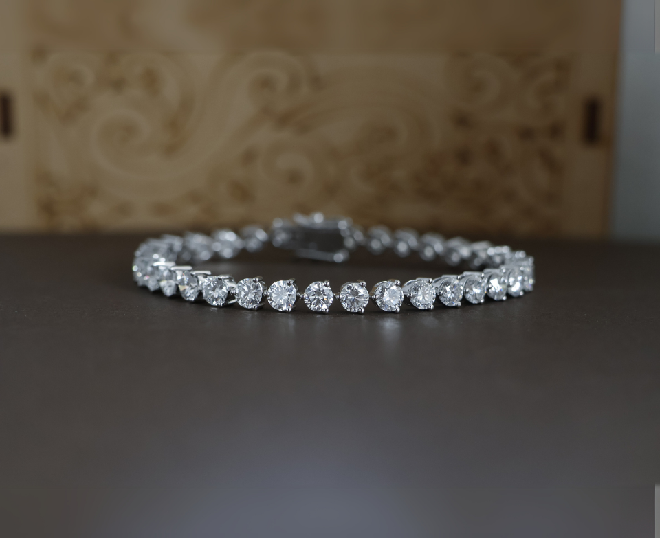 Zaimond 20 Cent Round Brilliant Cut Lab Grown Diamond Tennis Bracelet