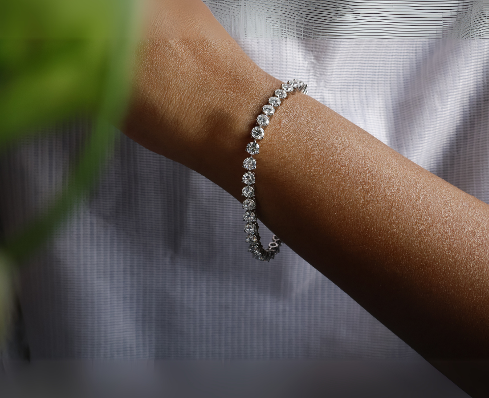 Zaimond 20 Cent Round Brilliant Cut Lab Grown Diamond Tennis Bracelet