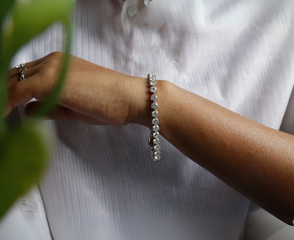 Zaimond 20 Cent Round Brilliant Cut Lab Grown Diamond Tennis Bracelet