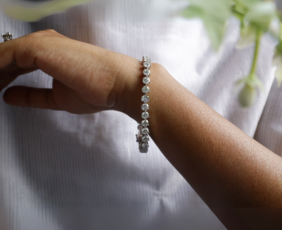 Zaimond 20 Cent Round Brilliant Cut Lab Grown Diamond Tennis Bracelet