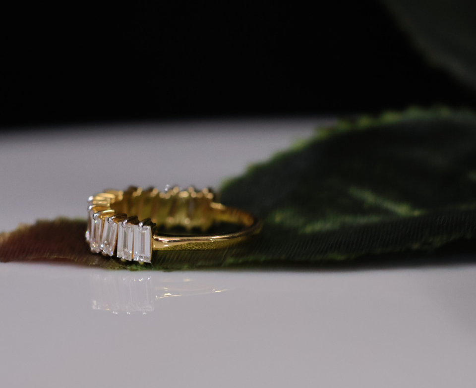 Diamond Baguette Lab Grown diamond half eternity band