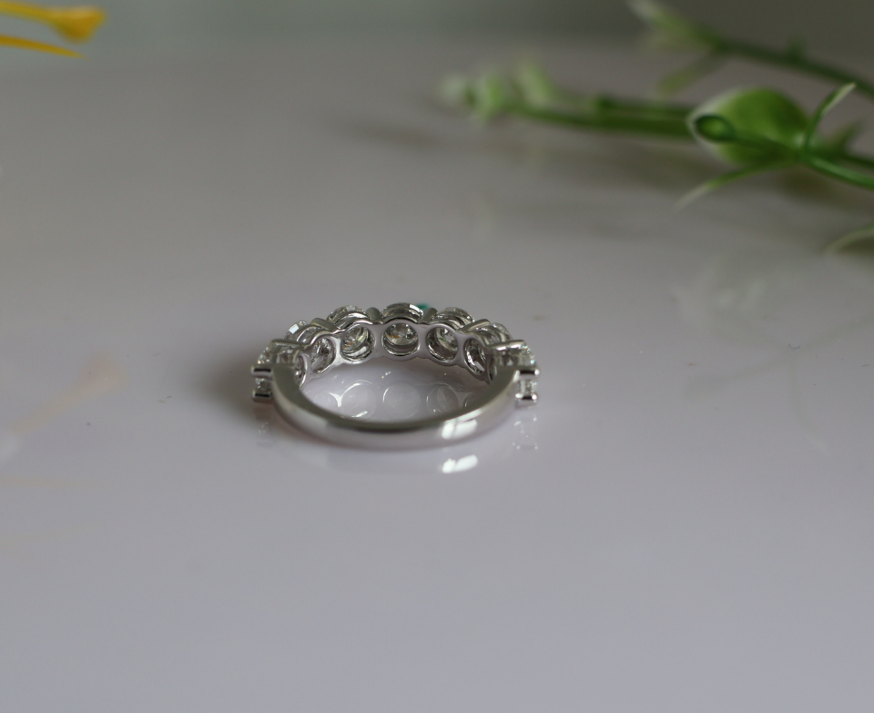 Zaimond 0.50 CT Each Round Cut Lab Grown Diamond 7 Stone Half Eternity Wedding Band