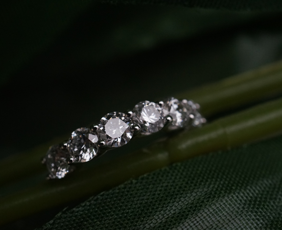 Zaimond 4.4 MM Round Brilliant Shape Lab Grown Diamond Half Eternity Wedding Band