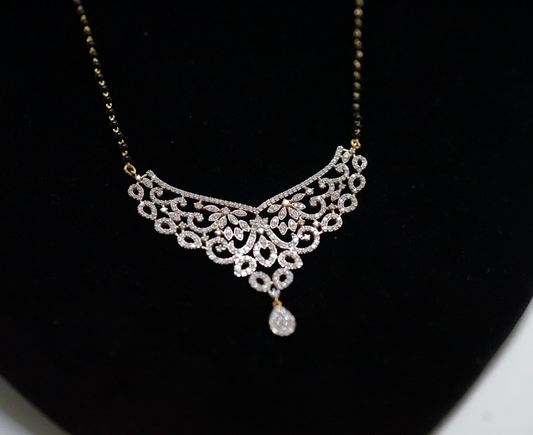 Zaimond Round Brilliant Cut Lab Grown Diamond Mangal Sutra with Chain