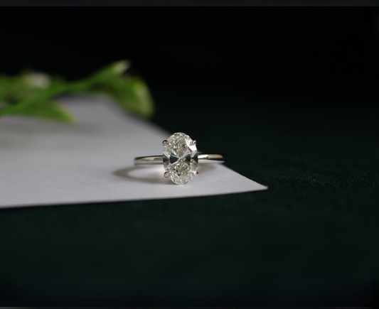 Zaimond 2.0 Carat Oval Cut Lab Grown Diamond Hidden Halo Engagement Ring