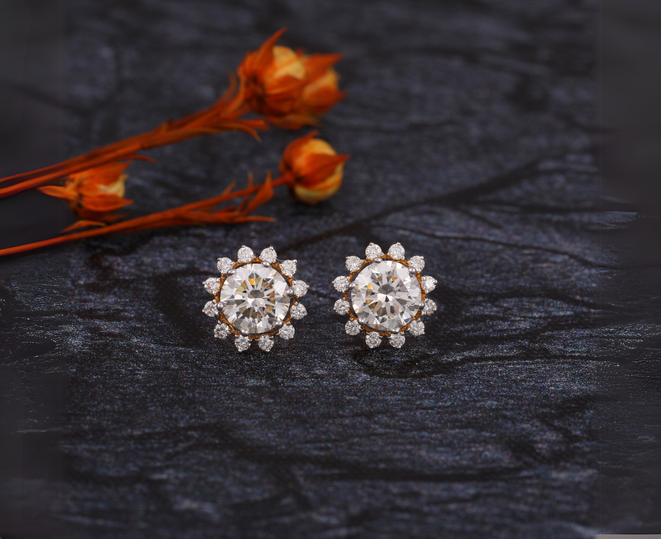 Solitaire earings
