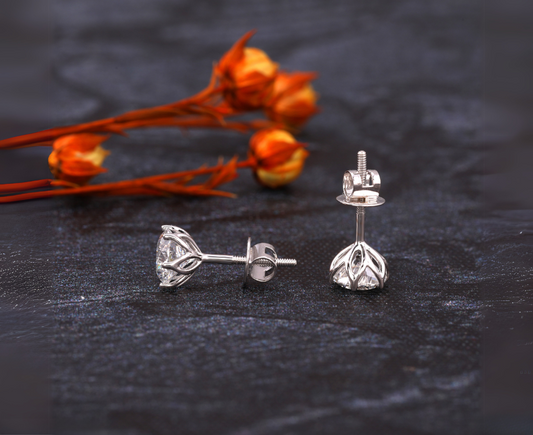 Zaimond  Shiny Solitaire Lab Diamond Earrings – 18kt Gold