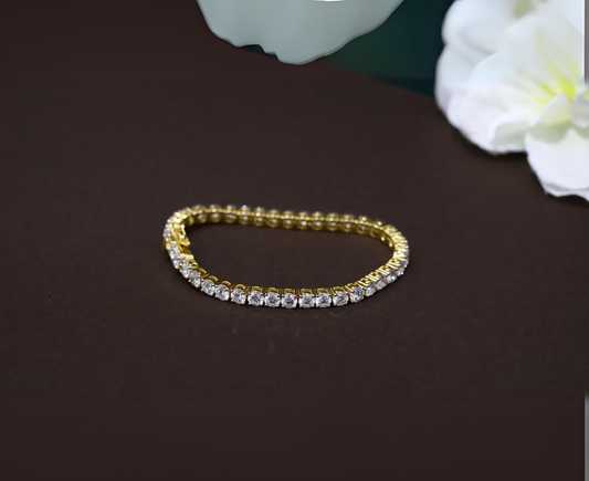 Zaimond 15 Cent Each Round Cut Lab Grown Diamond Tennis Bracelet
