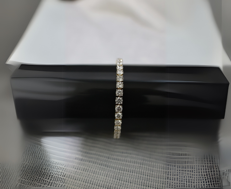 Zaimond 15 Cent Each Round Cut Lab Grown Diamond Tennis Bracelet