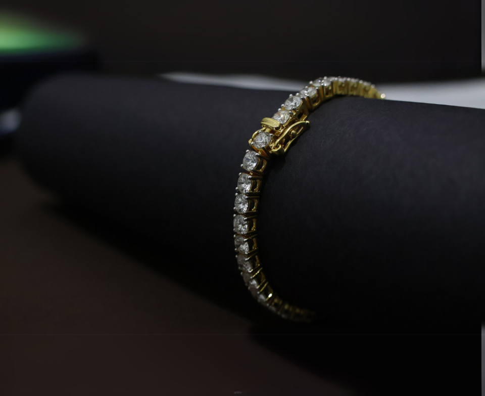 Zaimond 15 Cent Each Round Cut Lab Grown Diamond Tennis Bracelet