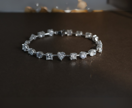 Zaimond Radiate Elegance with Our Multi Shape Diamond Bracelet