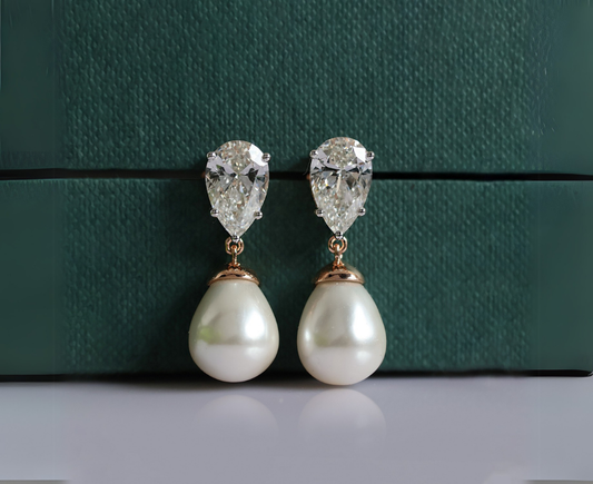 Zaimond  Beautiful Lab Created Pear Drop Diamond Earrings
