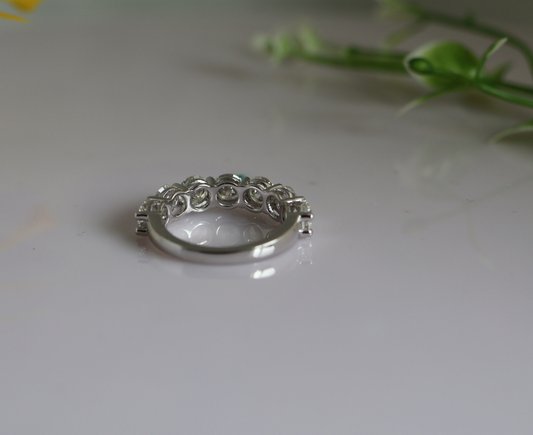 Zaimond 0.50 CT Each Round Cut Lab Grown Diamond 7 Stone Half Eternity Wedding Band