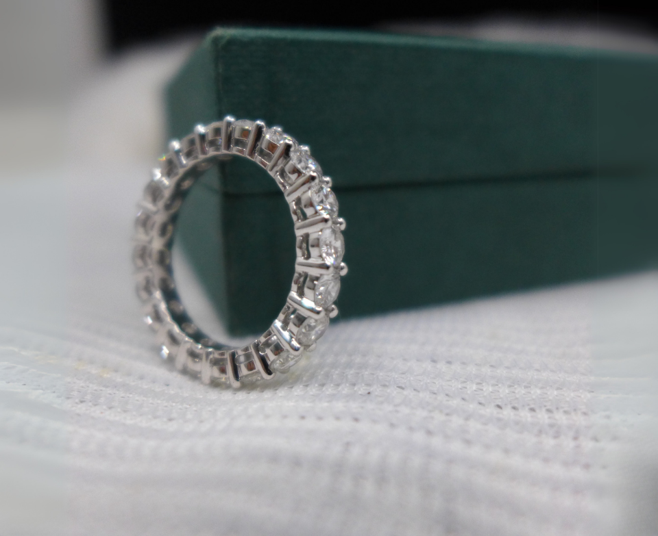 Zaimond 20 pointer Round Cut Lab Grown Diamond Eternity Band – 18k White Gold