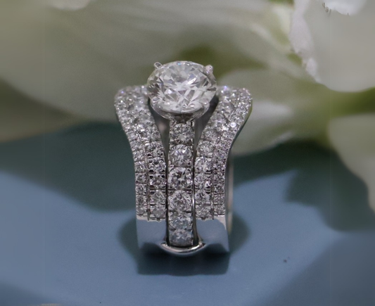 Zaimond Round Cut Diamond Bridal Ring Set