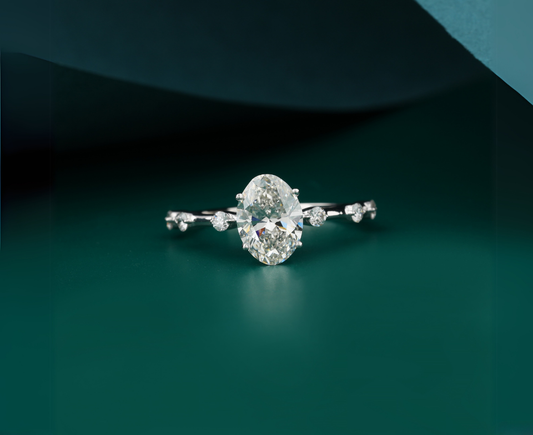 Zaimond Simple Solitaire Oval Cut Lab Diamond Ring – 18KT GOLD
