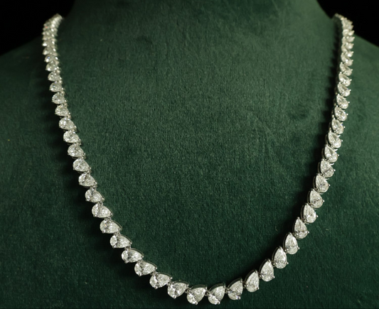 Zaimond Pear Shape Lab Grown Diamond Tennis Necklace