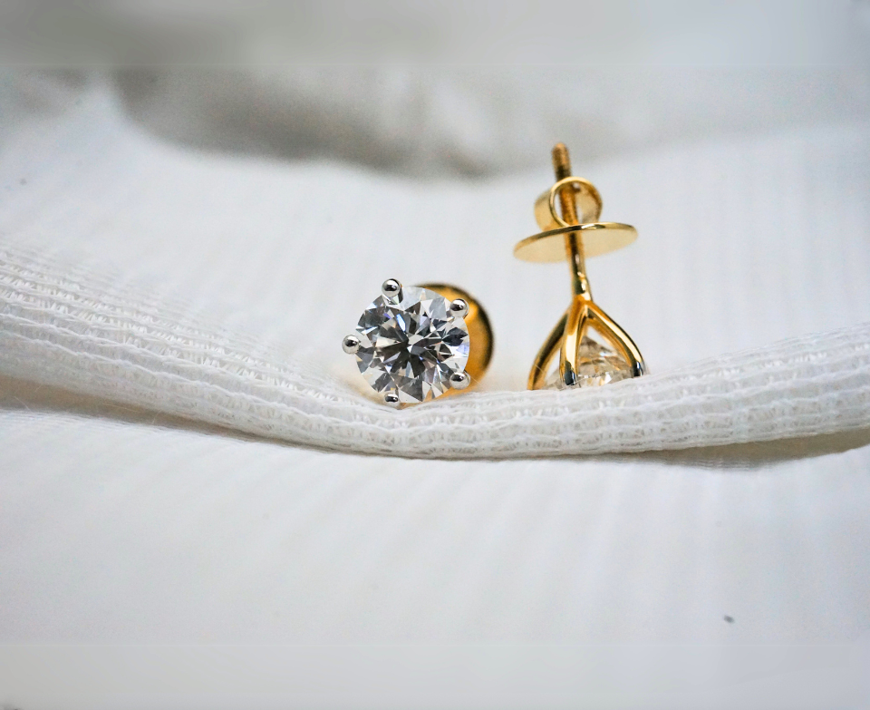 Zaimond 4.05 Carat Round CVD Diamond Earrings – 18KT Gold