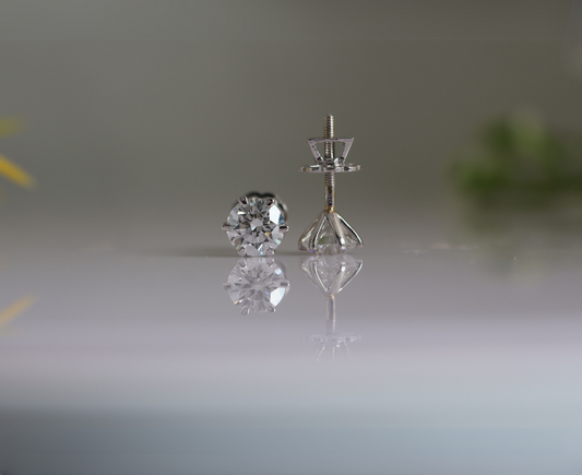 Zaimond 1.5 CT Each Round Shape Lab Grown Diamond Solitaire Earring Studs